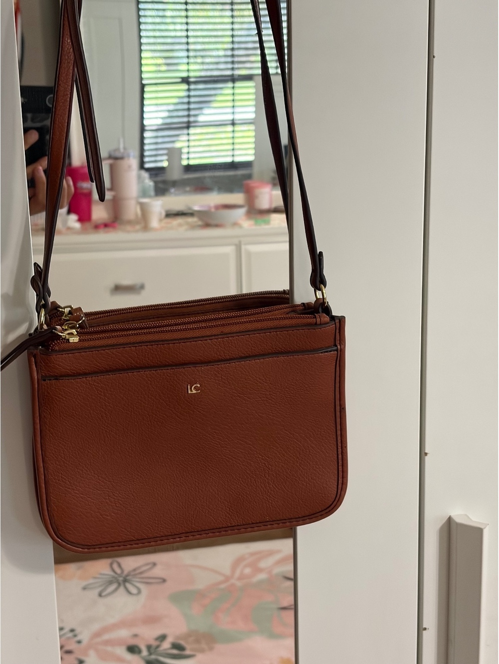 LC Lauren Conrad Brown Leather Crossbody Bag
